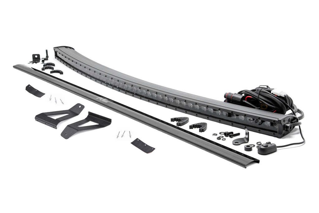 LED Light Kit | Windshield Mount | 50" BLK Single Row | Jeep Cherokee XJ (84-01) Rough Country